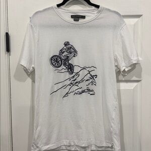 French Connection Embroidered Bike Tee - Size Large